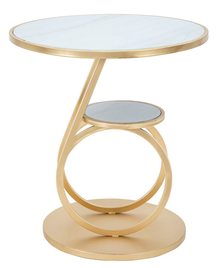 LuxeMarble Ring Tafel Goud Wit Glas