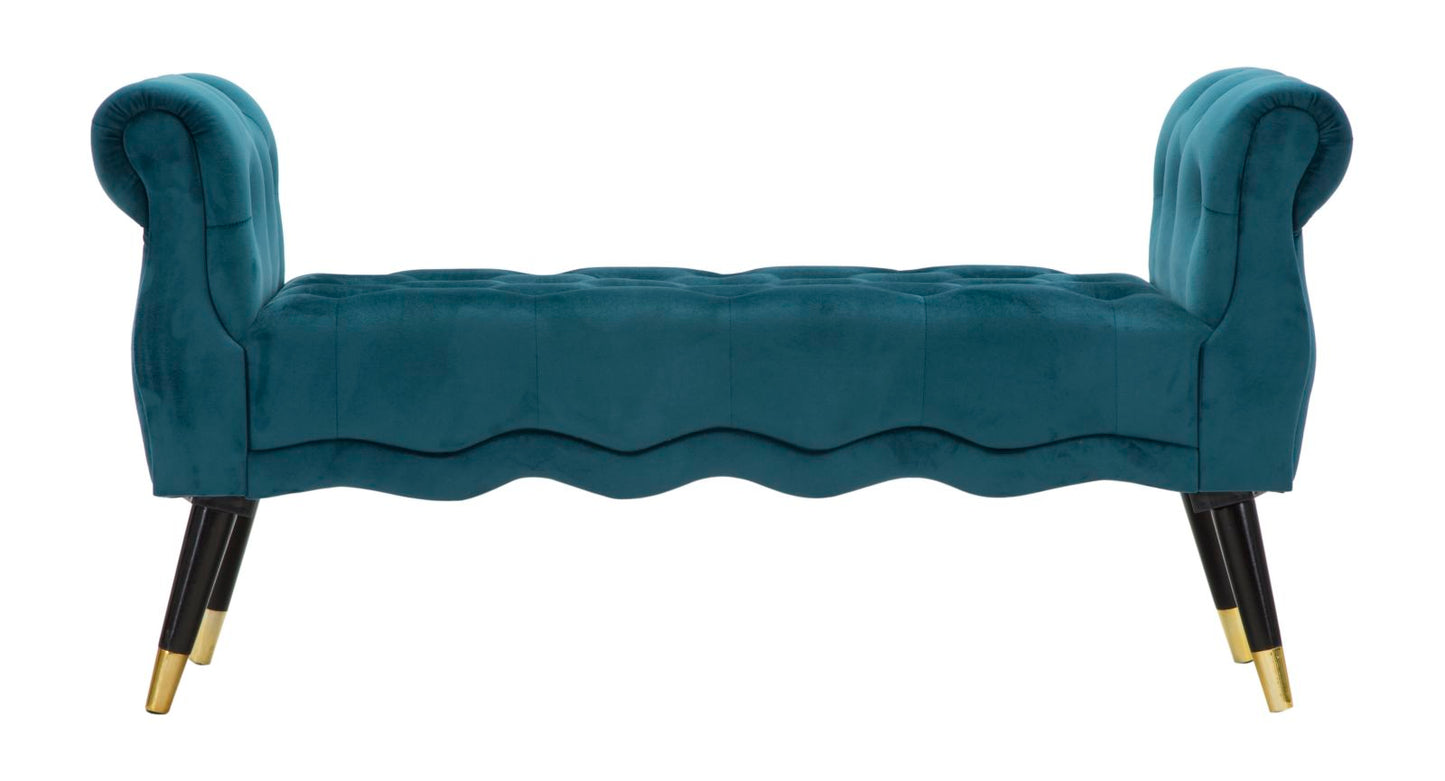 Bank paris teal/goud fluweel 120x40x60 cm