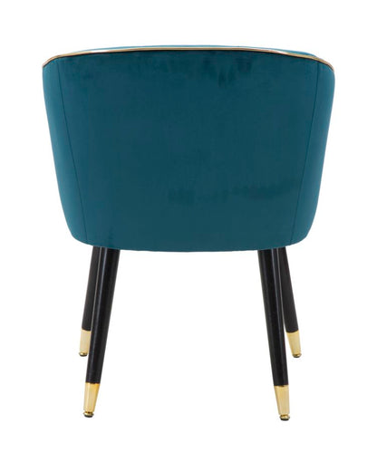 Fauteuil Paris Teal/Goud Stof Zwart Hout