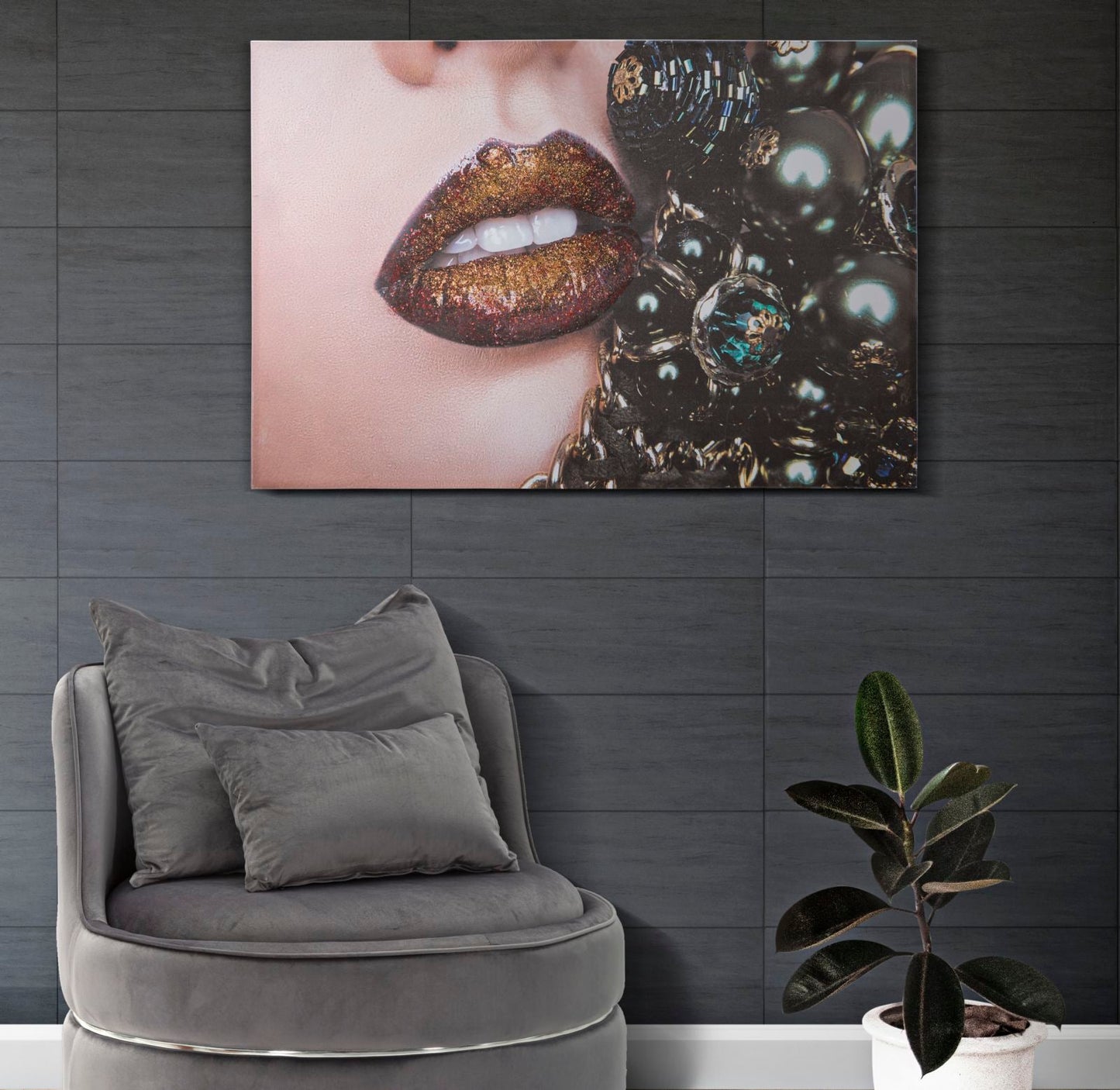 Charmé Lips Handgemaakte Schilderij