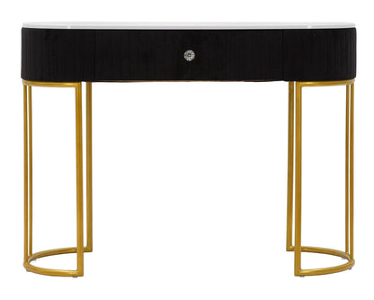 Sidetable Montpellier Zwart Stof Goud Metaal Marmer