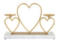 Hearts Kaarshouder Goud Metaal Marmer 30x20 cm