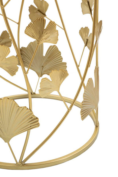 Elegance Leaf Bijzettafel Set Goud Spiegelglas