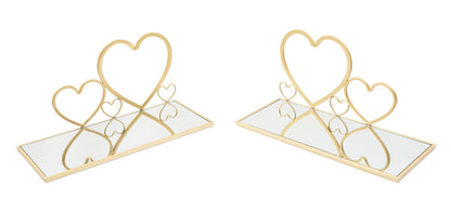 Wandplankenset Hearts Goud Spiegelglas (2 Stuks)