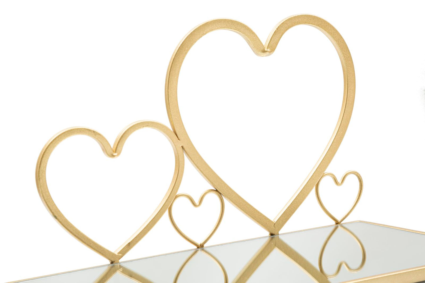 Wandplankenset Hearts Goud Spiegelglas (2 Stuks)