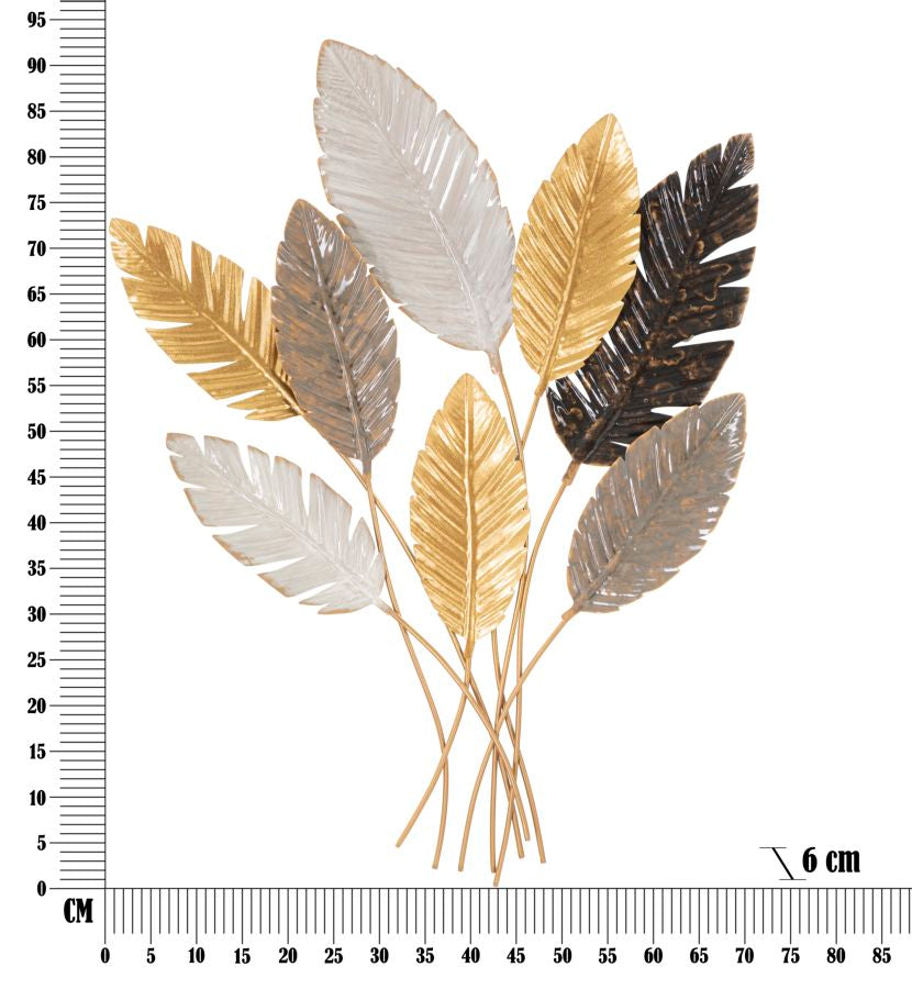 Palmy Wanddecoratie Goud Bladeren 73x93 cm