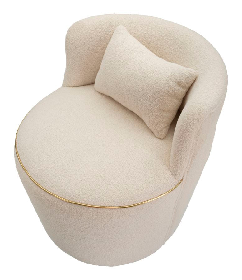 Glamour Glint Fauteuil Teddy Crème