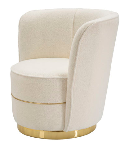 Fauteuil "Nordic Luxe" Crème Bouclé Goud