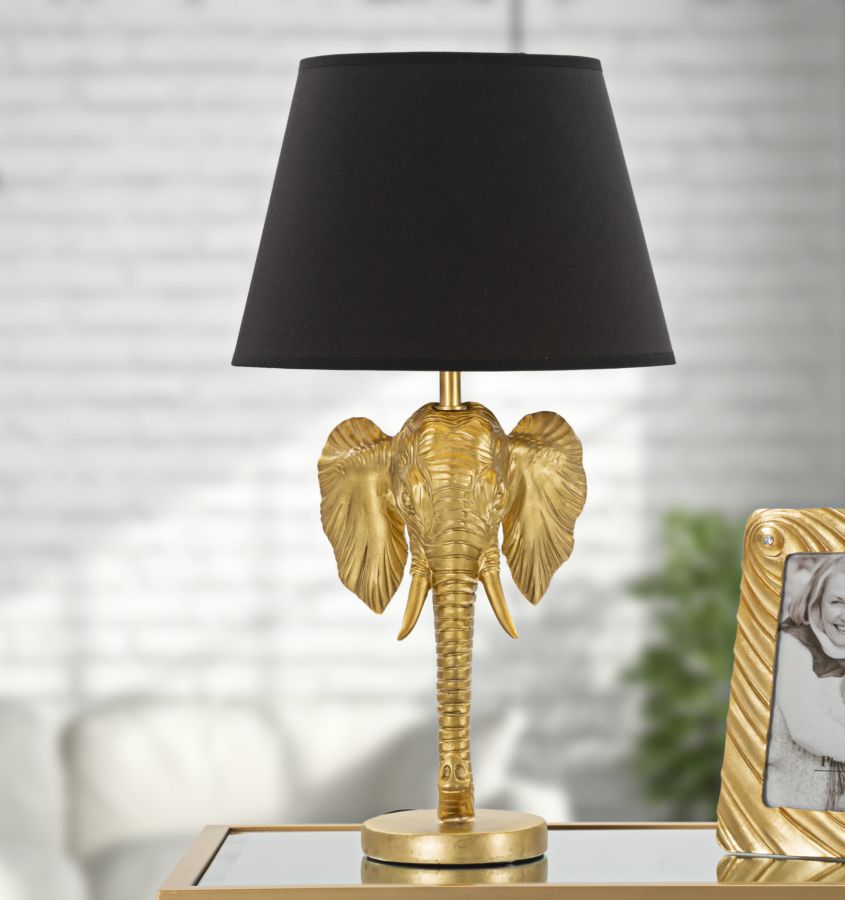 Elephant Elegance Tafel Lamp Goud Zwart