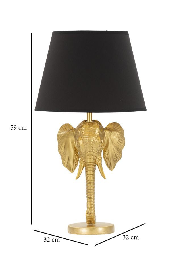 Elephant Elegance Tafel Lamp Goud Zwart