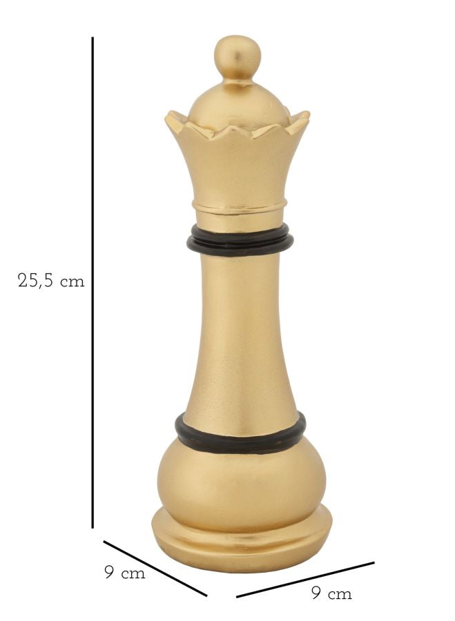 Luxe Schaakkoningin Goud Zwart 25,5cm