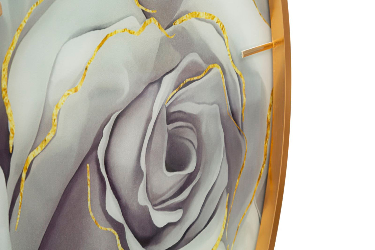 Wandklok Glas Rose Gouden Frame 80 cm