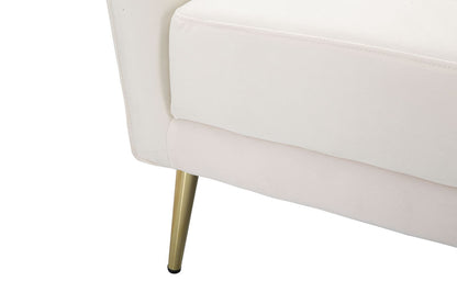 Kiev Cream Fauteuil Beige Stof Gouden Poten