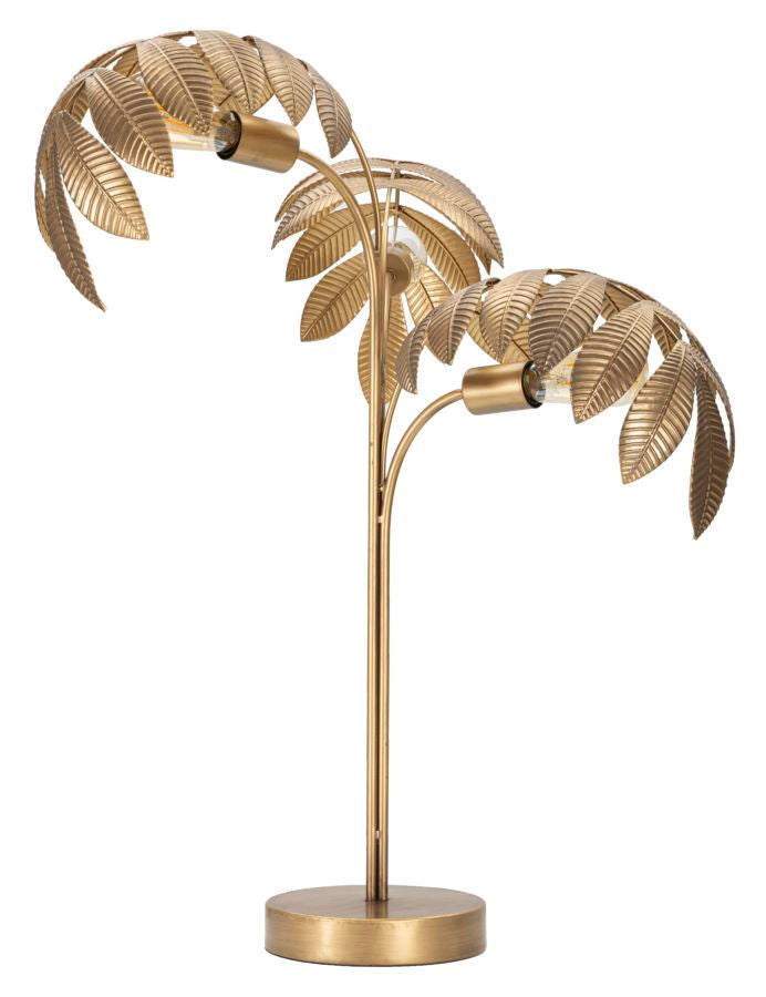 Exotic Glow Tafellamp Goud Palm Metaal