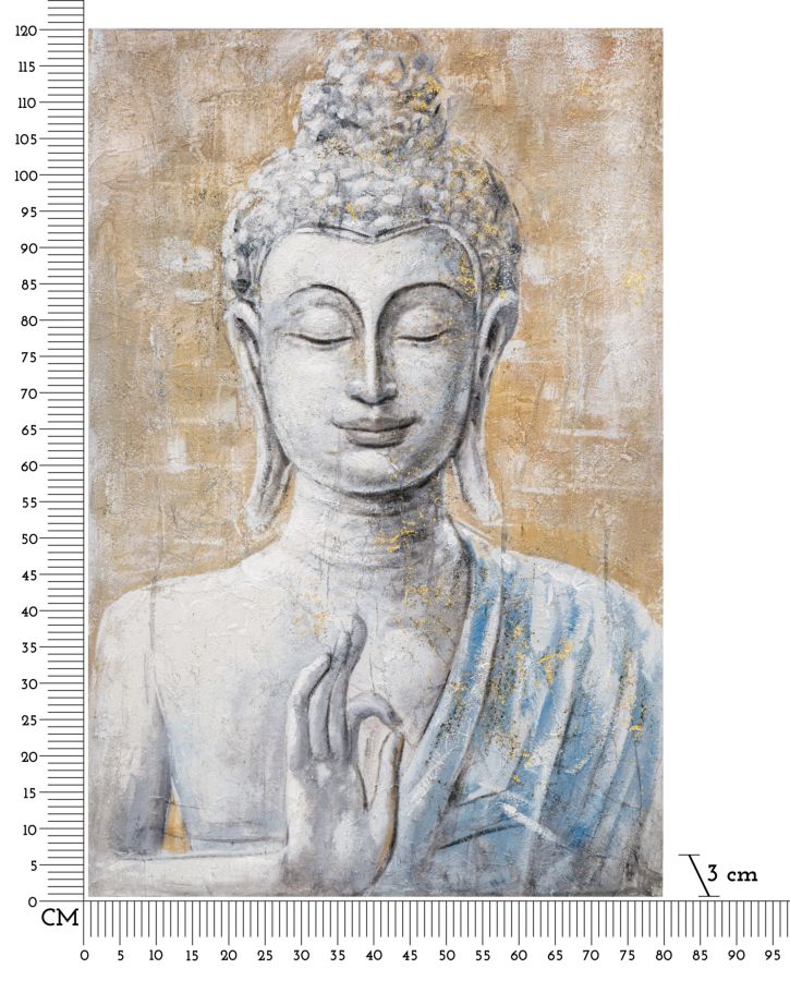 Schilderij Zen Buddha Handgemaakt 80x3x120 cm