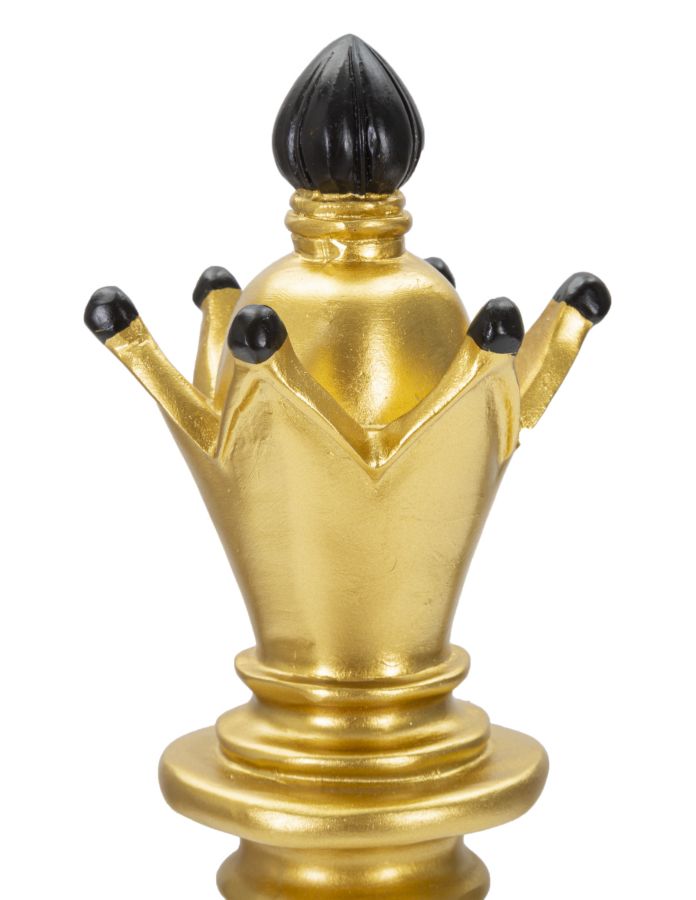 Luxe Schaakbisschop Goud Zwart 38,5cm