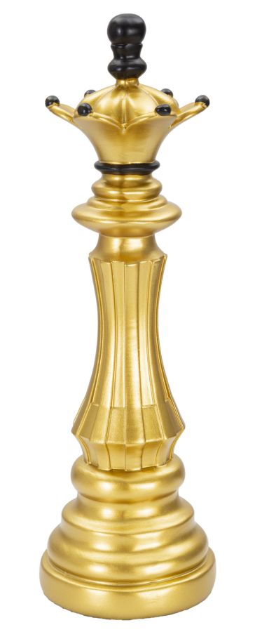 Majestueuze Schaakkoningin Goud Zwart 37cm