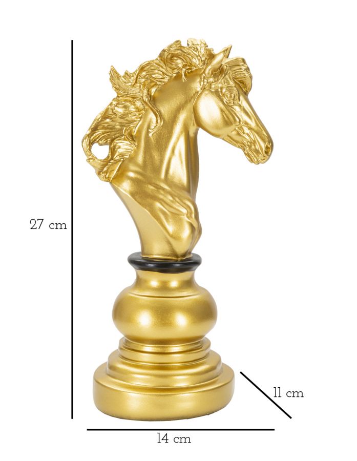 Luxe Schakenpaard Goud Zwart 27cm