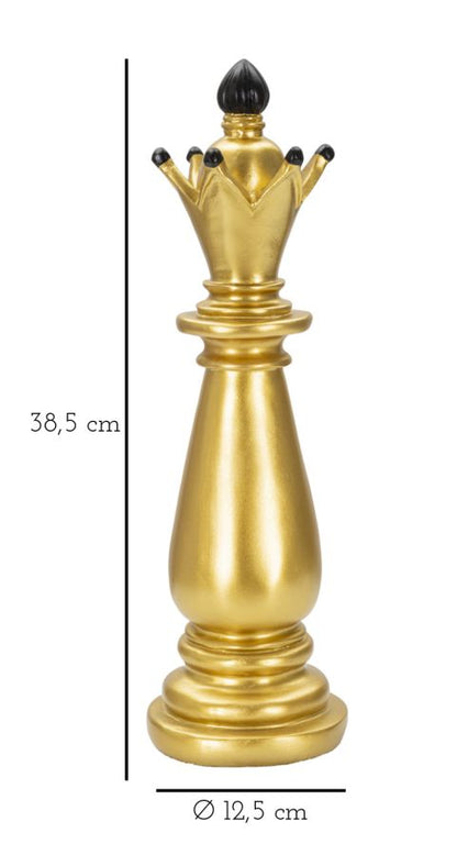 Luxe Schaakbisschop Goud Zwart 38,5cm