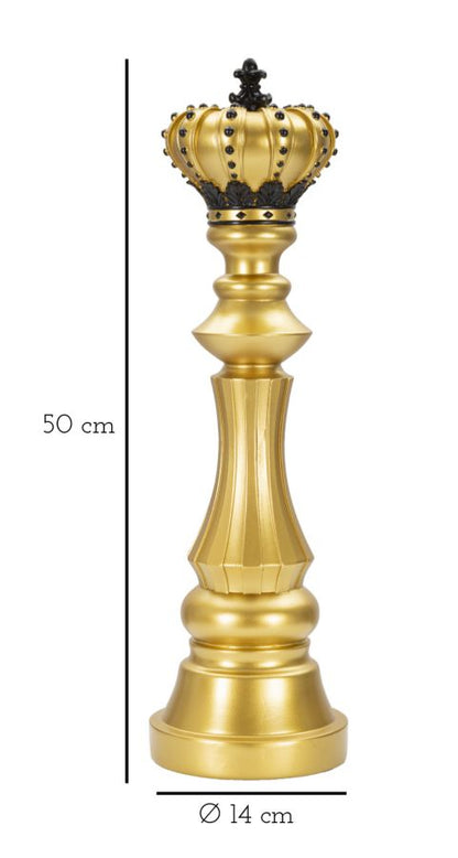 Majestueuze Schaakkoning Goud Zwart 50cm