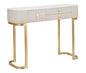 Sidetable Beauty Goud Witte Stof Marmerlook 3 Lades