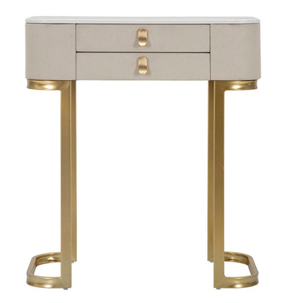 Sidetable Beauty Goud Witte Stof Marmerlook 2 Lades