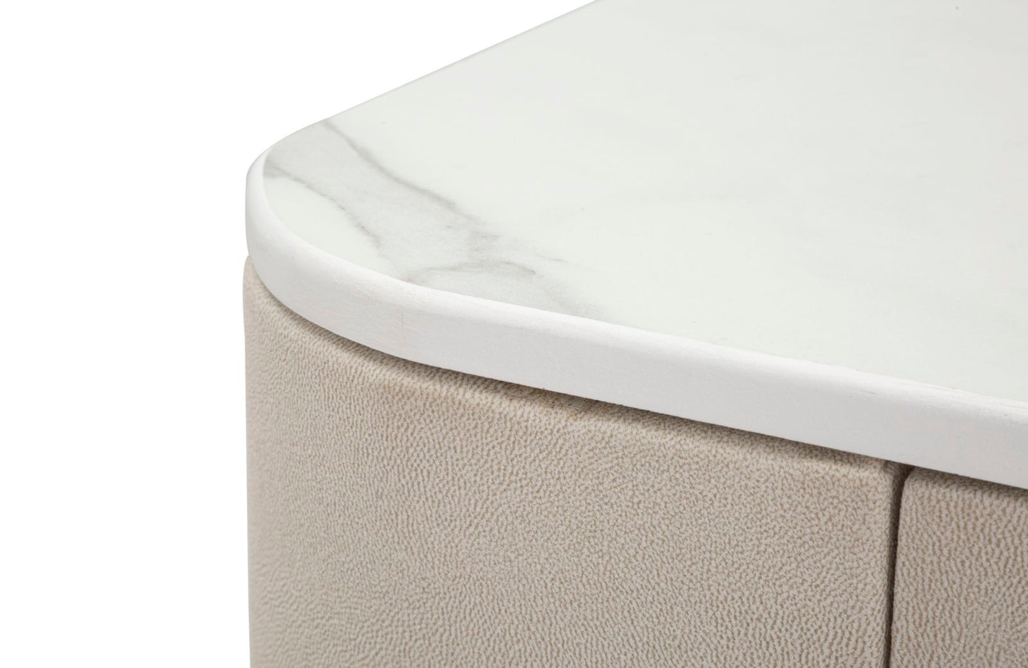 Sidetable Beauty Goud Witte Stof Marmerlook 2 Lades