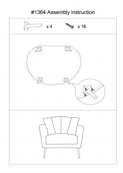 Fauteuil kiev grijs stof 88x77x74 cm