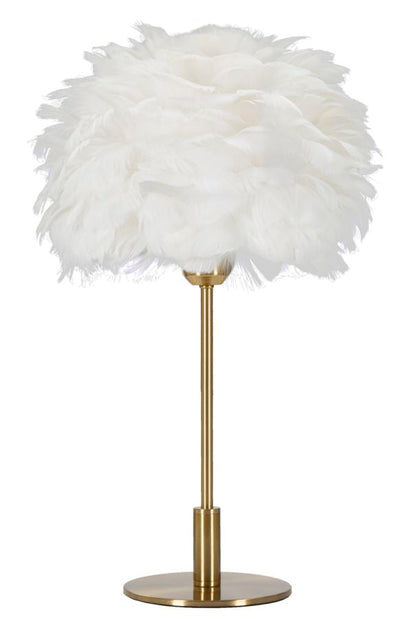 Tafellamp Ball Feather Goud Witte Veren Ø 30x50 cm