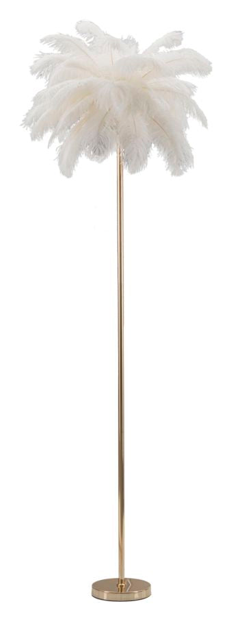 Vloerlamp Palm White Goud Witte Veren Ø 55x160 cm