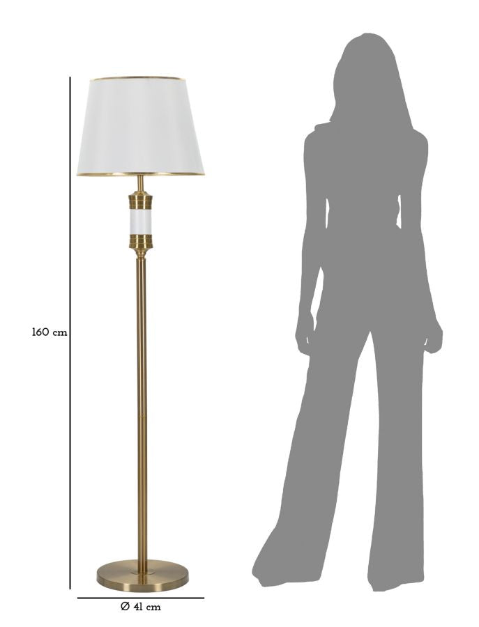 Elegant Gold & White Vloerlamp Metaal 41x160 cm