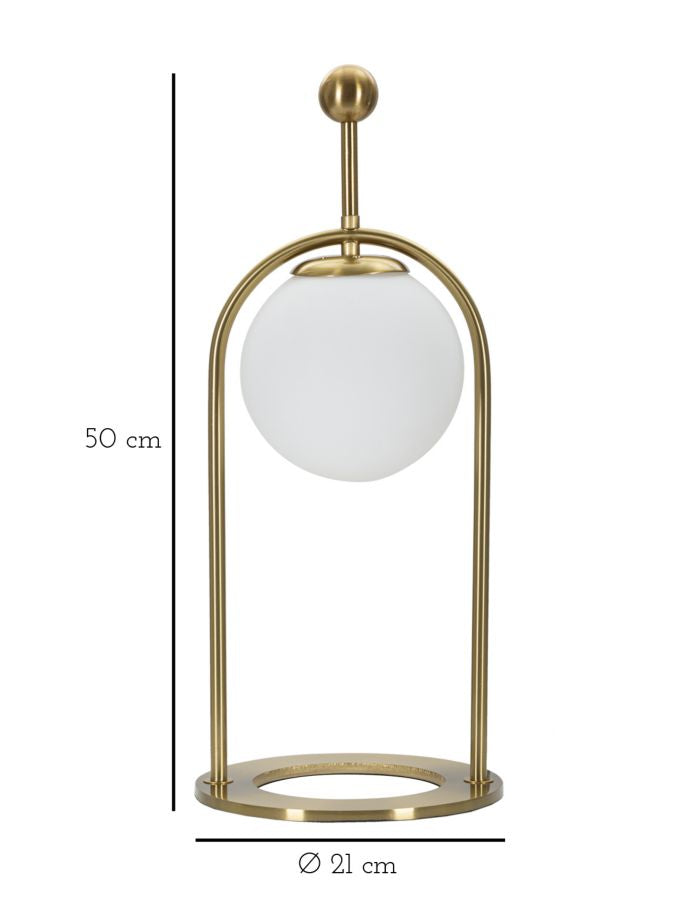 Glamour Arc Tafellamp Goud Glas Metaal