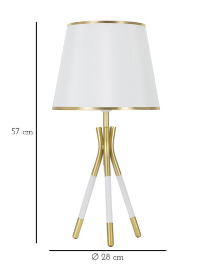 Luxe Tripod Tafellamp Wit Goud