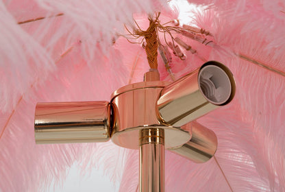 Vloerlamp Palm Pink Goud Roze Veren Ø 55x160 cm