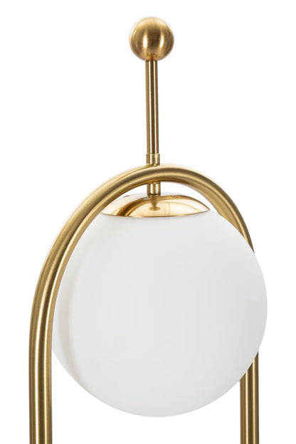 Glamorous Arc Vloerlamp Goud Wit Glazen Bol 28x168 cm