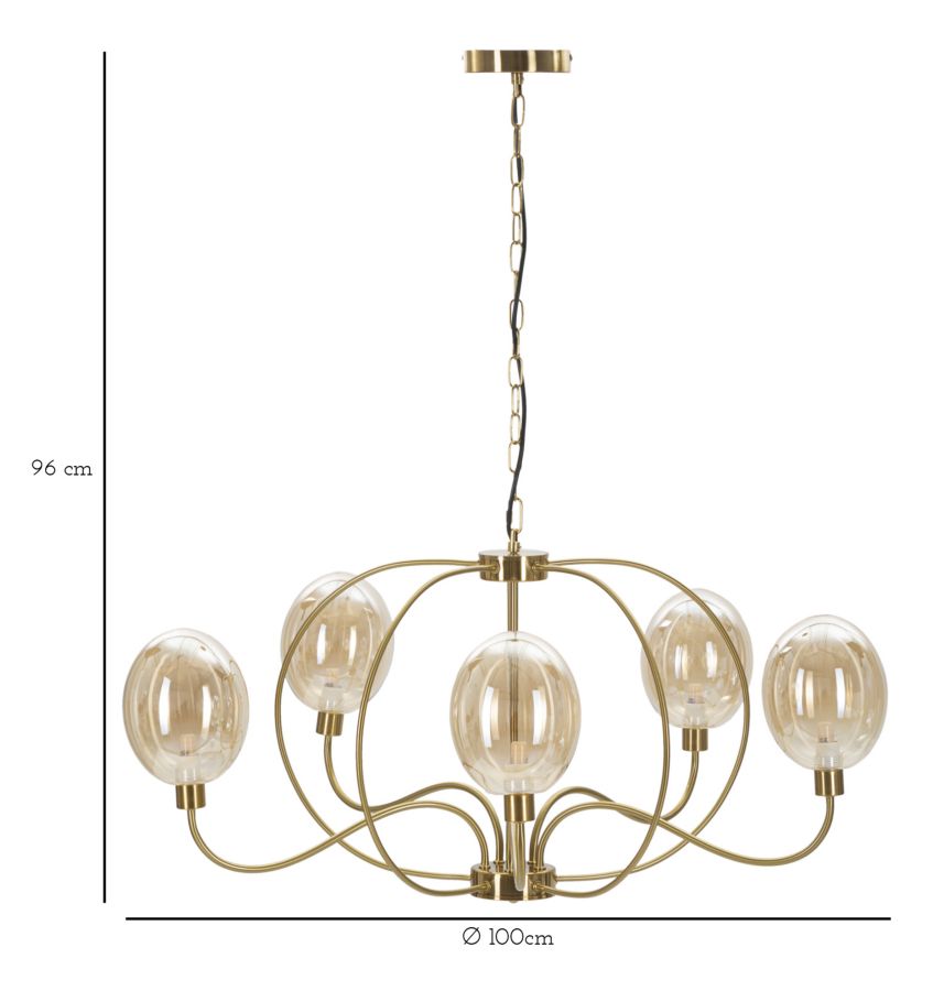 Vienna Plafondlamp Goud Metaal 100x96 cm