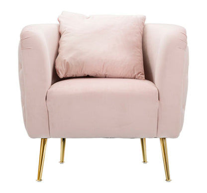 Fauteuil Bucarest Roze Bekleding Goud 76x74x73 cm