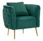 Fauteuil Bucarest groen velvet gouden poten