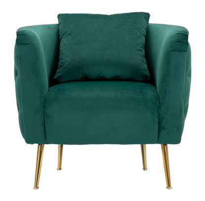 Fauteuil Bucarest groen velvet gouden poten