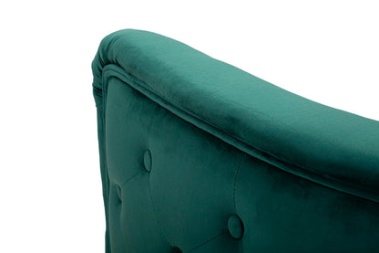 Fauteuil Bucarest groen velvet gouden poten