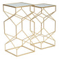 Luxe Geometrische Gouden Glastafels Set van 2