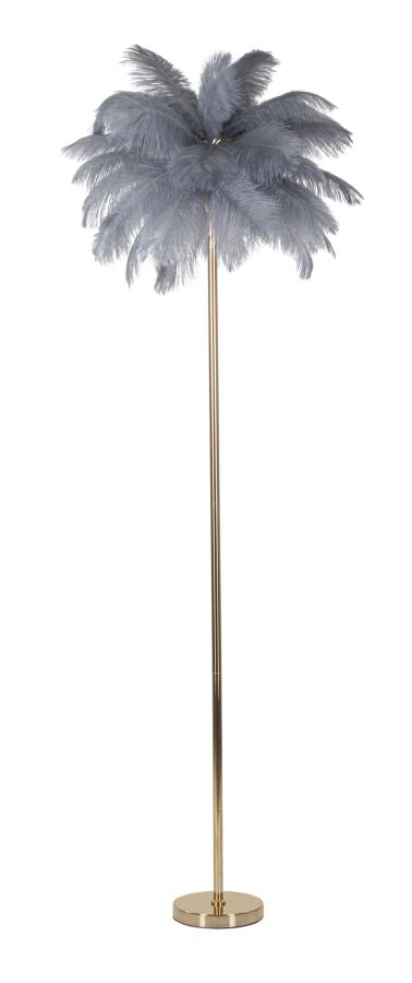 Vloerlamp Palm Grey Goud Grijze Veren Ø 55x160 cm