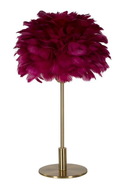 Tafellamp Ball Feather Bordeaux Goud Rode Veren, Ø 30x50 cm