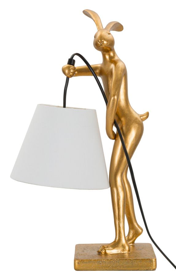 Bunny Glow Tafellamp Gouden Resin Wit