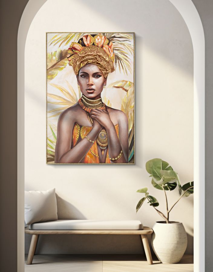 Aurora Canvas Print Schilderij Vrouw Goud