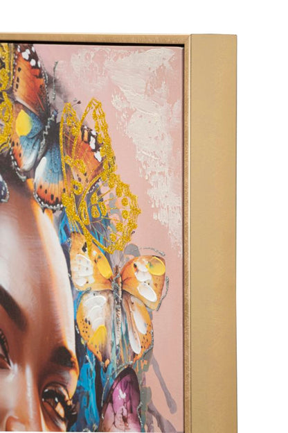 Artistry "Butterfly Elegance" Schilderij Afrikaans Goud