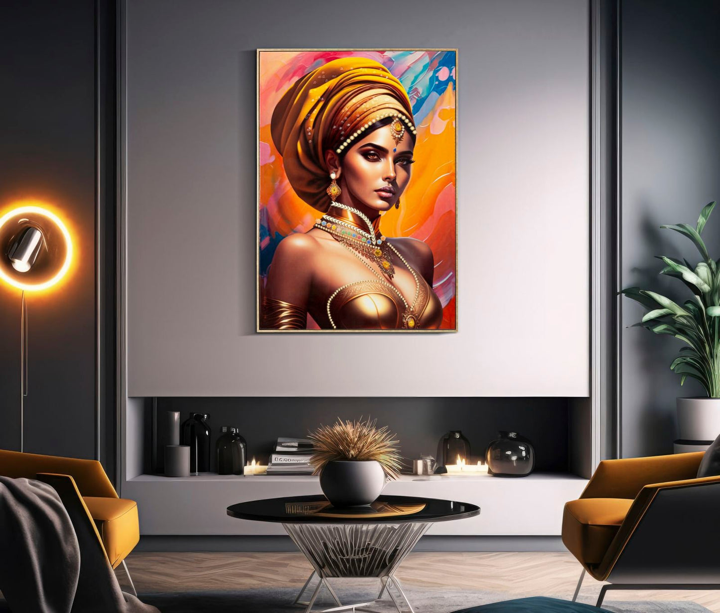 Samira's Serenity Schilderij Goud Rechts