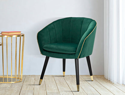 Fauteuil Paris Stof Groen Gouden afwerking