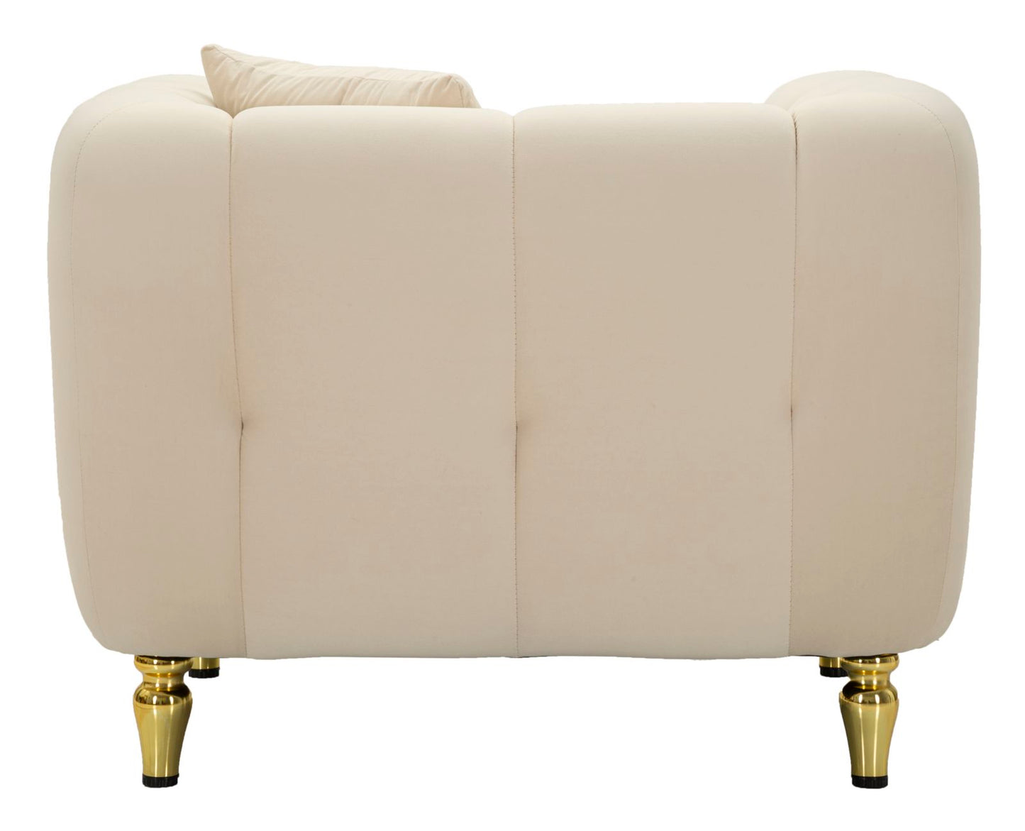 Fauteuil Alma Crème Kussen Goud Fluweel 97x81x71 cm