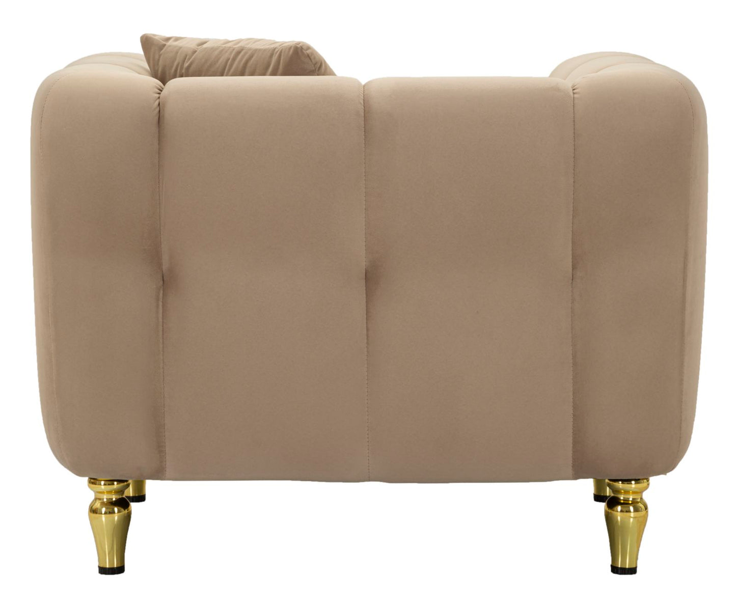 Fauteuil Alma Grijs Kussen Goud Fluweel 97x81x71 cm